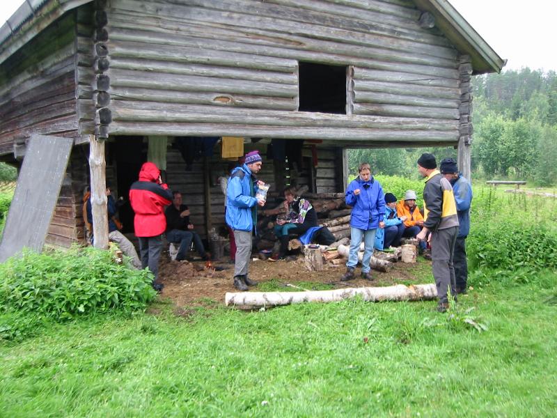 Blockhütte in Norwegen mit Ziegenstall (Goasstoi)